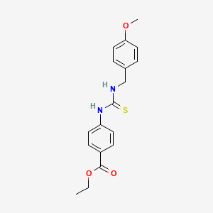 molecular formula C18H20N2O3S B5739577 ethyl 4-({[(4-methoxybenzyl)amino]carbonothioyl}amino)benzoate 