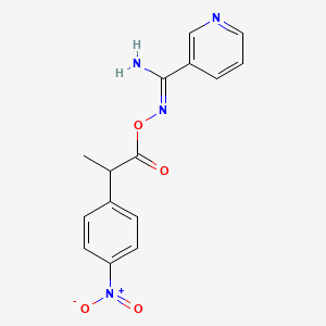 molecular formula C15H14N4O4 B5739584 N'-{[2-(4-nitrophenyl)propanoyl]oxy}-3-pyridinecarboximidamide 