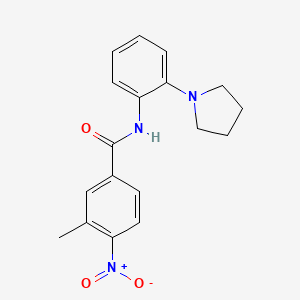 molecular formula C18H19N3O3 B5739589 3-methyl-4-nitro-N-[2-(1-pyrrolidinyl)phenyl]benzamide 