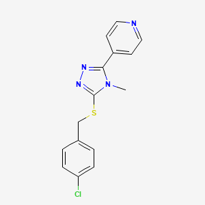 molecular formula C15H13ClN4S B5739592 4-{5-[(4-chlorobenzyl)thio]-4-methyl-4H-1,2,4-triazol-3-yl}pyridine 