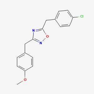 molecular formula C17H15ClN2O2 B5739620 5-(4-chlorobenzyl)-3-(4-methoxybenzyl)-1,2,4-oxadiazole 