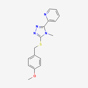 molecular formula C16H16N4OS B5739662 2-{5-[(4-methoxybenzyl)thio]-4-methyl-4H-1,2,4-triazol-3-yl}pyridine 