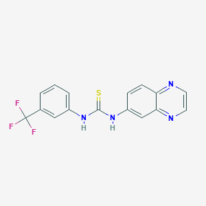 molecular formula C16H11F3N4S B5739705 N-6-quinoxalinyl-N'-[3-(trifluoromethyl)phenyl]thiourea 