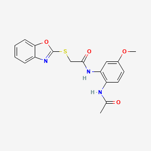 molecular formula C18H17N3O4S B5739707 N-[2-(acetylamino)-5-methoxyphenyl]-2-(1,3-benzoxazol-2-ylthio)acetamide 