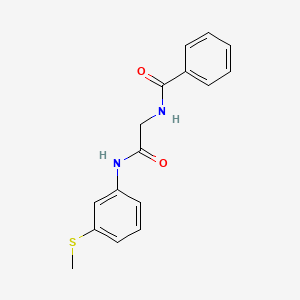 molecular formula C16H16N2O2S B5739782 N-(2-{[3-(methylthio)phenyl]amino}-2-oxoethyl)benzamide 