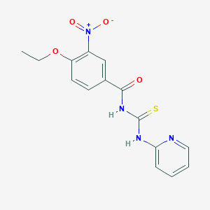 molecular formula C15H14N4O4S B5739787 4-ethoxy-3-nitro-N-[(2-pyridinylamino)carbonothioyl]benzamide 
