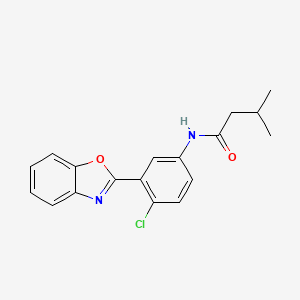 molecular formula C18H17ClN2O2 B5739799 N-[3-(1,3-benzoxazol-2-yl)-4-chlorophenyl]-3-methylbutanamide 