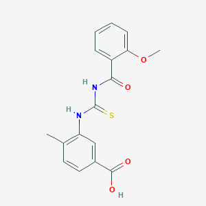 molecular formula C17H16N2O4S B5739804 3-({[(2-methoxybenzoyl)amino]carbonothioyl}amino)-4-methylbenzoic acid CAS No. 433691-40-8