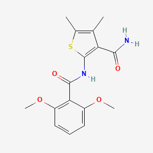 molecular formula C16H18N2O4S B5739822 2-[(2,6-dimethoxybenzoyl)amino]-4,5-dimethyl-3-thiophenecarboxamide 