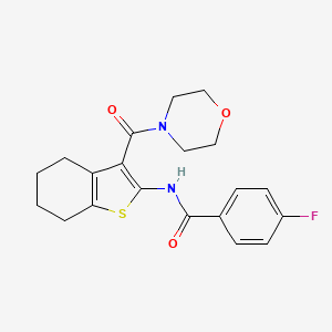 molecular formula C20H21FN2O3S B5739830 4-fluoro-N-[3-(4-morpholinylcarbonyl)-4,5,6,7-tetrahydro-1-benzothien-2-yl]benzamide 
