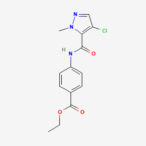 molecular formula C14H14ClN3O3 B5739881 ethyl 4-{[(4-chloro-1-methyl-1H-pyrazol-5-yl)carbonyl]amino}benzoate 