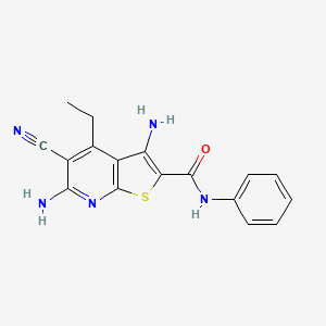 molecular formula C17H15N5OS B5739902 3,6-diamino-5-cyano-4-ethyl-N-phenylthieno[2,3-b]pyridine-2-carboxamide 