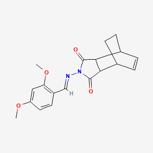 molecular formula C19H20N2O4 B5739906 4-[(2,4-dimethoxybenzylidene)amino]-4-azatricyclo[5.2.2.0~2,6~]undec-8-ene-3,5-dione 