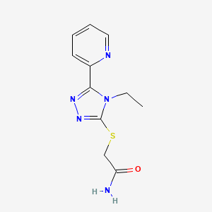 molecular formula C11H13N5OS B5739923 2-{[4-ethyl-5-(2-pyridinyl)-4H-1,2,4-triazol-3-yl]thio}acetamide 