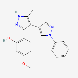 molecular formula C20H18N4O2 B5739932 5-methoxy-2-(5-methyl-1'-phenyl-1H,1'H-4,4'-bipyrazol-3-yl)phenol 