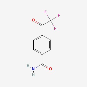 molecular formula C9H6F3NO2 B573996 4-(三氟乙酰基)苯甲酰胺 CAS No. 171555-54-7