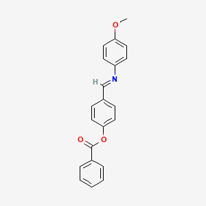 molecular formula C21H17NO3 B5740030 4-{[(4-methoxyphenyl)imino]methyl}phenyl benzoate 