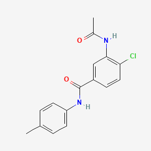 molecular formula C16H15ClN2O2 B5740041 3-(acetylamino)-4-chloro-N-(4-methylphenyl)benzamide 