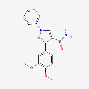 molecular formula C18H17N3O3 B5740095 3-(3,4-dimethoxyphenyl)-1-phenyl-1H-pyrazole-4-carboxamide 