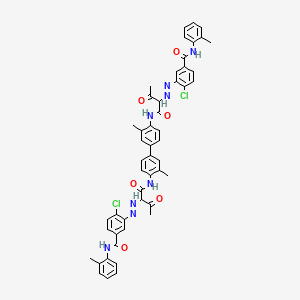 molecular formula C50H44Cl2N8O6 B574011 4,4'-Bis[2-[2-chloro-5-(o-methylphenylcarbamoyl)phenylazo]acetoacetylamino]-3,3'-dimethylbiphenyl CAS No. 169798-07-6