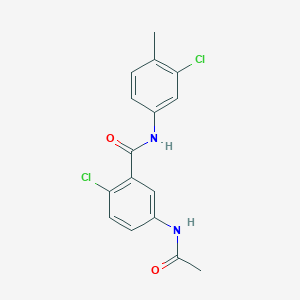 molecular formula C16H14Cl2N2O2 B5740114 5-(acetylamino)-2-chloro-N-(3-chloro-4-methylphenyl)benzamide 