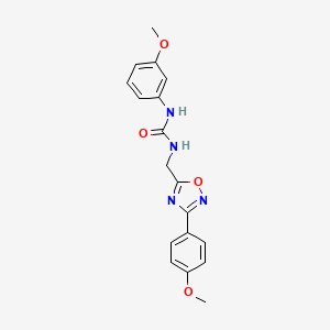 molecular formula C18H18N4O4 B5740122 N-(3-methoxyphenyl)-N'-{[3-(4-methoxyphenyl)-1,2,4-oxadiazol-5-yl]methyl}urea 