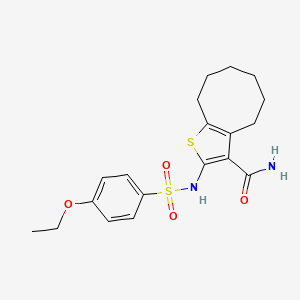 molecular formula C19H24N2O4S2 B5740150 2-{[(4-ethoxyphenyl)sulfonyl]amino}-4,5,6,7,8,9-hexahydrocycloocta[b]thiophene-3-carboxamide 