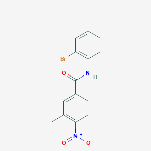 molecular formula C15H13BrN2O3 B5740158 N-(2-bromo-4-methylphenyl)-3-methyl-4-nitrobenzamide 
