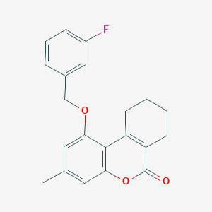molecular formula C21H19FO3 B5740199 1-[(3-fluorobenzyl)oxy]-3-methyl-7,8,9,10-tetrahydro-6H-benzo[c]chromen-6-one 