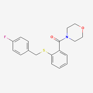 molecular formula C18H18FNO2S B5740210 4-{2-[(4-fluorobenzyl)thio]benzoyl}morpholine 
