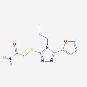 molecular formula C11H12N4O2S B5740221 2-{[4-allyl-5-(2-furyl)-4H-1,2,4-triazol-3-yl]thio}acetamide 