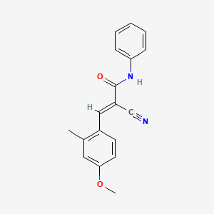 molecular formula C18H16N2O2 B5740270 2-cyano-3-(4-methoxy-2-methylphenyl)-N-phenylacrylamide 
