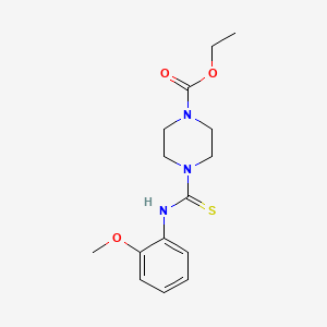 molecular formula C15H21N3O3S B5740306 ethyl 4-{[(2-methoxyphenyl)amino]carbonothioyl}-1-piperazinecarboxylate 
