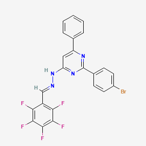 2,3,4,5,6-pentafluorobenzaldehyde [2-(4-bromophenyl)-6-phenyl-4-pyrimidinyl]hydrazone