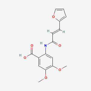 molecular formula C16H15NO6 B5740324 2-{[3-(2-furyl)acryloyl]amino}-4,5-dimethoxybenzoic acid 
