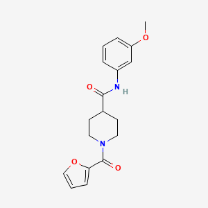 molecular formula C18H20N2O4 B5740327 1-(2-furoyl)-N-(3-methoxyphenyl)piperidine-4-carboxamide 