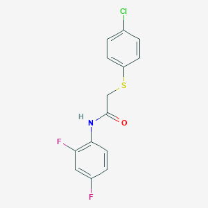 molecular formula C14H10ClF2NOS B5740337 2-[(4-chlorophenyl)thio]-N-(2,4-difluorophenyl)acetamide 