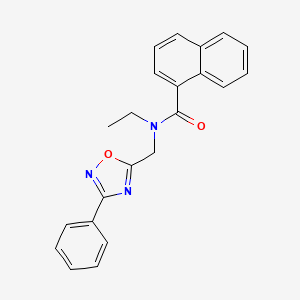 molecular formula C22H19N3O2 B5740353 N-ethyl-N-[(3-phenyl-1,2,4-oxadiazol-5-yl)methyl]-1-naphthamide 