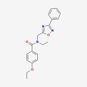 molecular formula C20H21N3O3 B5740435 4-ethoxy-N-ethyl-N-[(3-phenyl-1,2,4-oxadiazol-5-yl)methyl]benzamide 