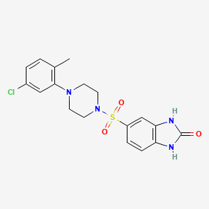 molecular formula C18H19ClN4O3S B5740444 5-{[4-(5-chloro-2-methylphenyl)-1-piperazinyl]sulfonyl}-1,3-dihydro-2H-benzimidazol-2-one 