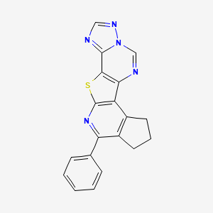 molecular formula C19H13N5S B5740450 10-phenyl-8,9-dihydro-7H-cyclopenta[4',5']pyrido[3',2':4,5]thieno[2,3-e][1,2,4]triazolo[1,5-c]pyrimidine 