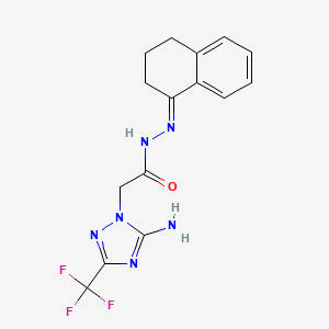 molecular formula C15H15F3N6O B5740457 2-[5-amino-3-(trifluoromethyl)-1H-1,2,4-triazol-1-yl]-N'-(3,4-dihydro-1(2H)-naphthalenylidene)acetohydrazide 