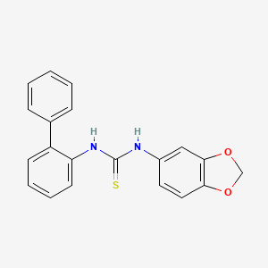 molecular formula C20H16N2O2S B5740484 N-1,3-benzodioxol-5-yl-N'-2-biphenylylthiourea 