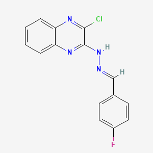 molecular formula C15H10ClFN4 B5740505 4-fluorobenzaldehyde (3-chloro-2-quinoxalinyl)hydrazone 