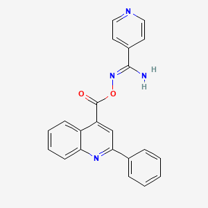molecular formula C22H16N4O2 B5740511 N'-{[(2-phenyl-4-quinolinyl)carbonyl]oxy}-4-pyridinecarboximidamide 