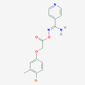 molecular formula C15H14BrN3O3 B5740522 N'-{[2-(4-bromo-3-methylphenoxy)acetyl]oxy}-4-pyridinecarboximidamide 