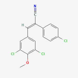 molecular formula C16H10Cl3NO B5740530 2-(4-chlorophenyl)-3-(3,5-dichloro-4-methoxyphenyl)acrylonitrile 