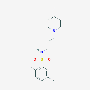 2,5-dimethyl-N-[3-(4-methylpiperidin-1-yl)propyl]benzenesulfonamide