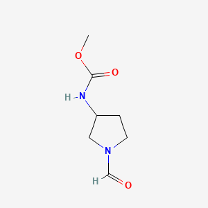 molecular formula C7H12N2O3 B574056 Methyl (1-formyl-3-pyrrolidinyl)carbamate CAS No. 184107-58-2