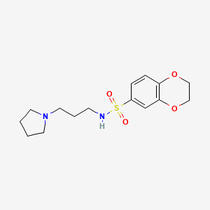 molecular formula C15H22N2O4S B5740581 N-[3-(1-pyrrolidinyl)propyl]-2,3-dihydro-1,4-benzodioxine-6-sulfonamide 